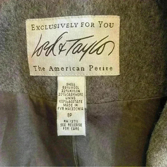 Vintage Lord & Taylor Womens Blazer Size 8P Grey Wool Cashmere Career interview - Picture 9 of 10